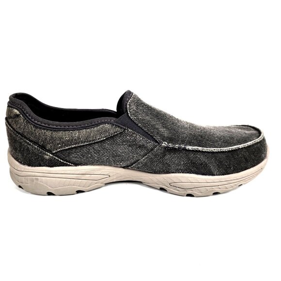 Skechers Relaxed Fit Creston Moseco Slip-On Charcoal Canvas Shoes Men's Size 12 - Picture 8 of 10